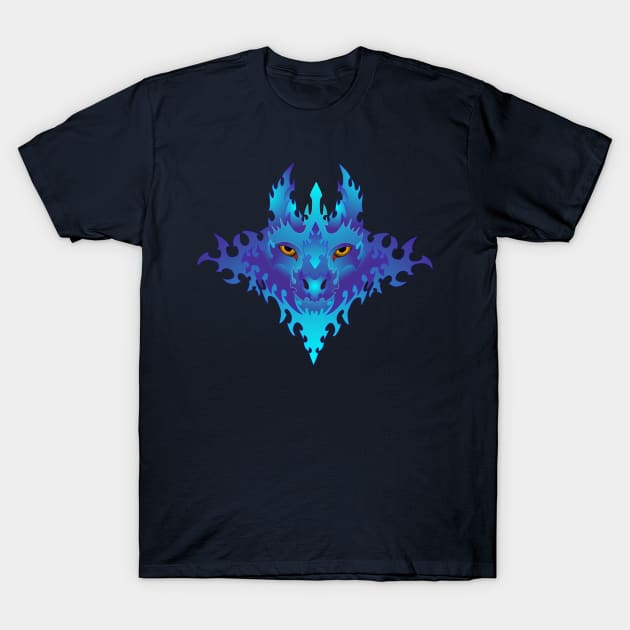 Lunar Wolf Fire T-Shirt by Windsmane